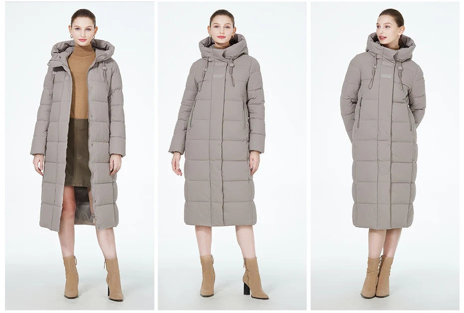 Maxi Long quilted coat elegant thick cotton jacket winter women's Outerwear with hood The Clothing Company Sydney