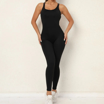 One Piece Backless Bodycon Scrunch Jumpsuit Women Dance Fitness Overalls Push Up Sleeveless Yoga Sport Jump Suit The Clothing Company Sydney