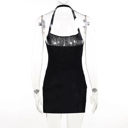 Split Mini Dress Summer Halter Backless Sleeveless Bodycon Short Dress The Clothing Company Sydney