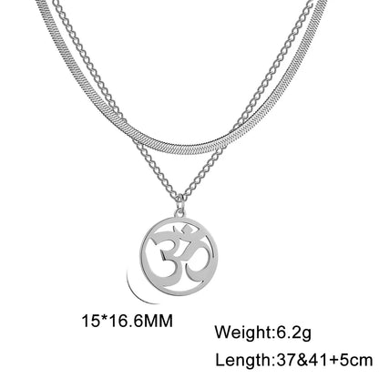 Hindu Yoga Om Aum Necklace For Men Women Amulet Stainless Steel Jewellery Shiva Accessories - The Clothing Company Sydney
