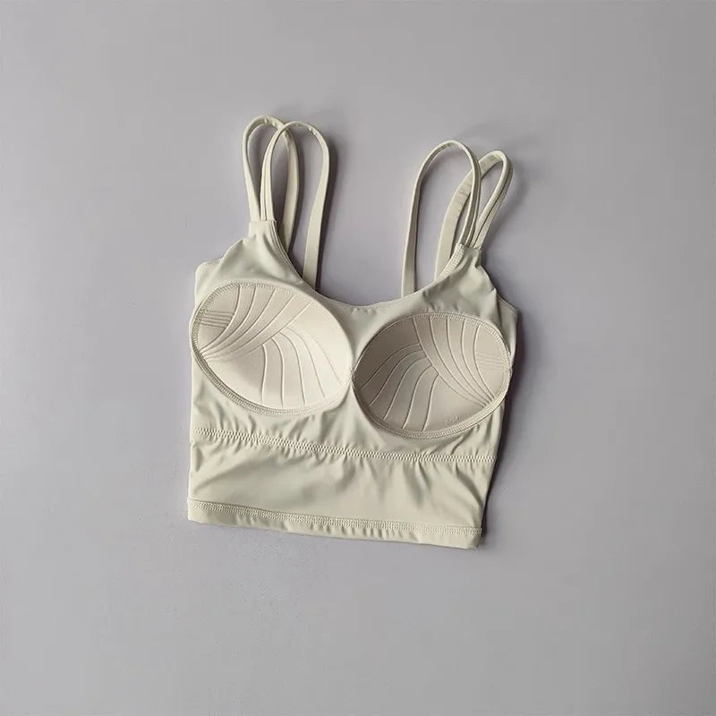 Women's Sports Bras Fitness Top Lingerie, Push Up Fixed Pad Yoga Bra Knotted Back Running Vest Gym Tops The Clothing Company Sydney