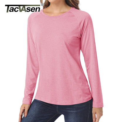 Sun Protection UPF 50+ Long Sleeve Shirts Womens Athletic Running T-shirts Quick Dry Sports Pullover Crew Neck Gym Tops The Clothing Company Sydney
