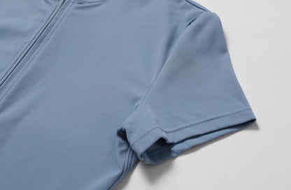 One-piece yoga suit with stand up collar half zipper Short Sleeved fitness jumpsuit Sportswear Playsuit - The Clothing Company Sydney