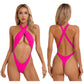 One Piece Womens Bodysuit High Cut Tight Monokini Summer Swimsuit Party Romper Swimwear - The Clothing Company Sydney