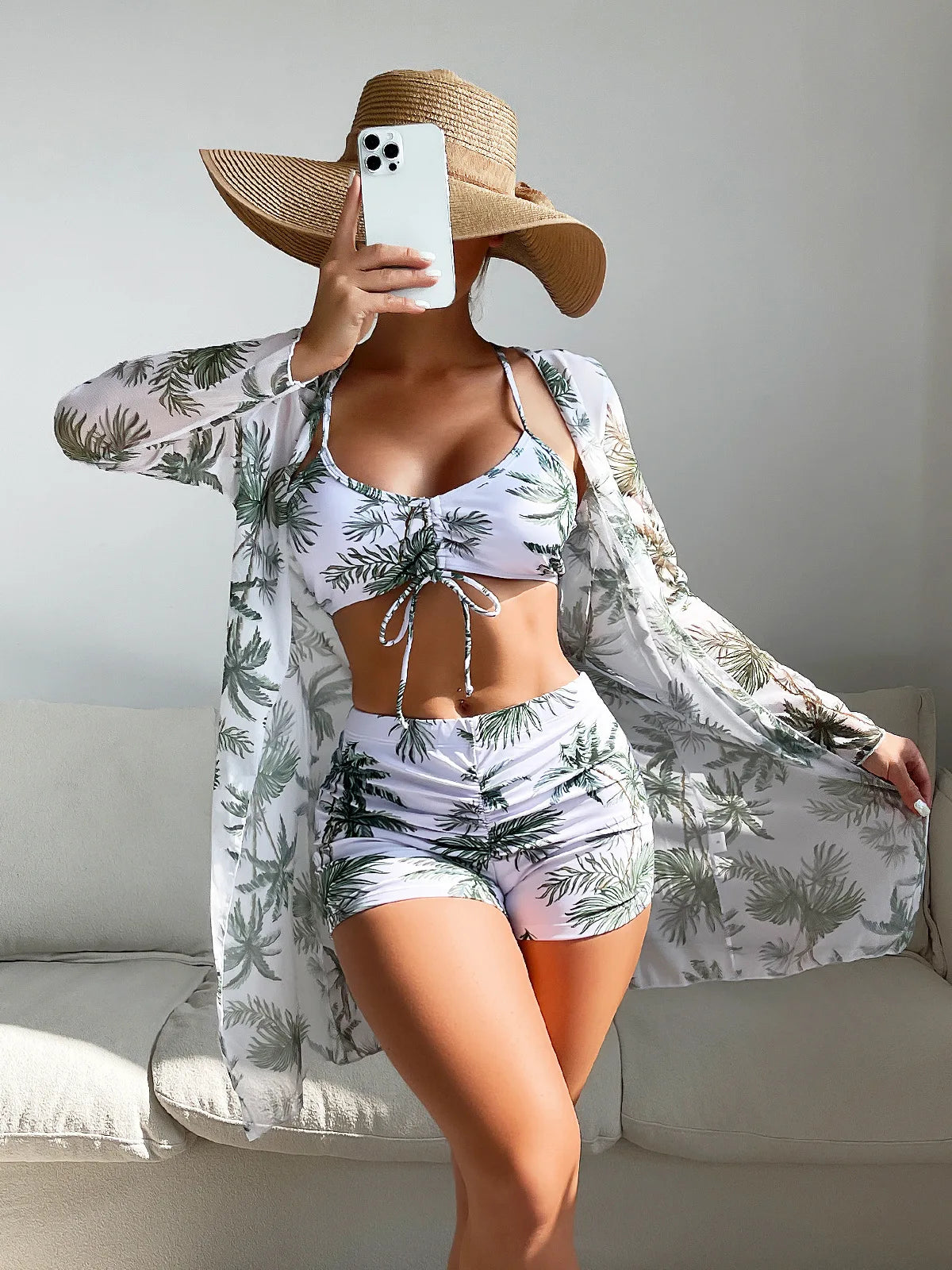Print Three-Piece Swimsuits Tankini Sets Swimwear Push Up Beach Wear Bathing Suit Swimming Suit The Clothing Company Sydney