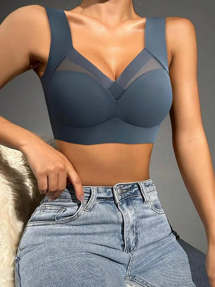 2 Pack Women's Lace Plus Size Seamless Bra Bralette Backless Brassiere Vest Female Gather Shock-Proof Wireless Sports Bra The Clothing Company Sydney