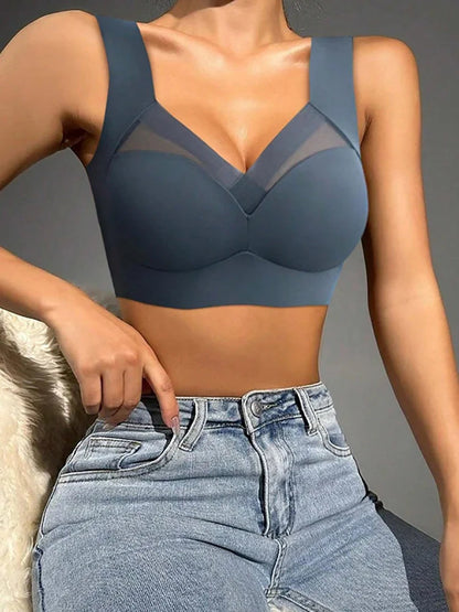 2 Pack Women's Lace Plus Size Seamless Bra Bralette Backless Brassiere Vest Female Gather Shock-Proof Wireless Sports Bra The Clothing Company Sydney