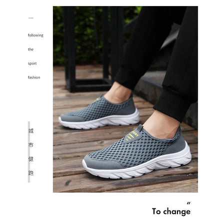 Lightweight Casual Breathable Slip on Male Casual Sneakers Anti-slip Men's Flats Outdoor Walking Shoes - The Clothing Company Sydney