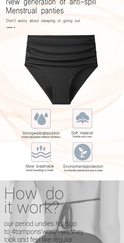 4-Layer Leak Proof Period Swimwear Bikini Bottoms Absorbent Beachwear Panties Plus Size Menstrual Swimsuit - The Clothing Company Sydney