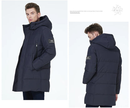 Men's winter jackets for men casual cotton coat mid-length Puffer Parkas - The Clothing Company Sydney