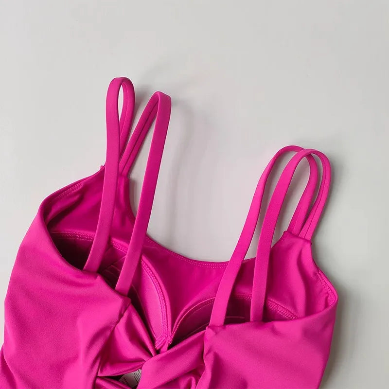 Women's Sports Bras Fitness Top Lingerie, Push Up Fixed Pad Yoga Bra Knotted Back Running Vest Gym Tops The Clothing Company Sydney