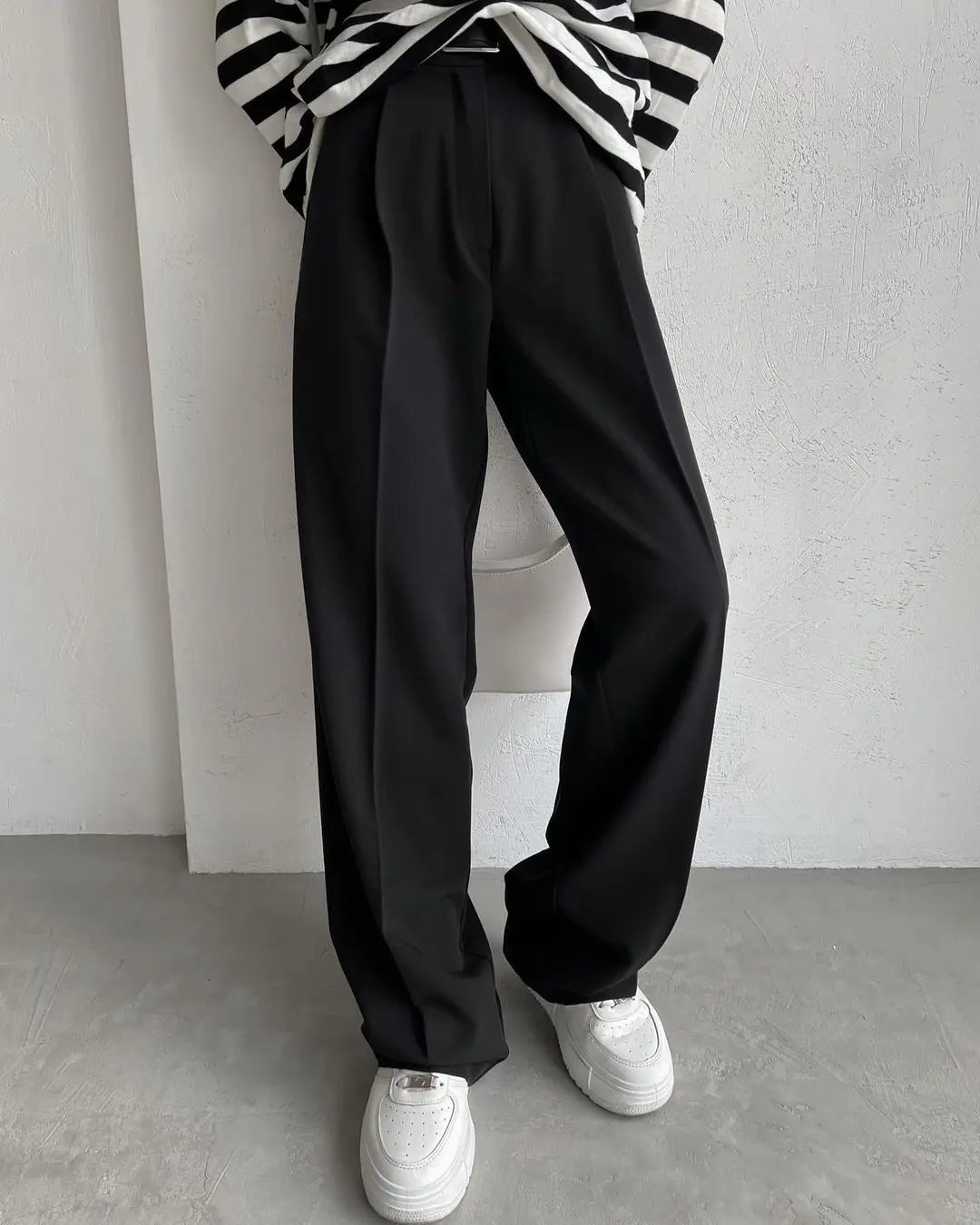 Classic Formal Straight Leg Pants Spring Summer Women's Versatile Casual Wear Loose Fit Wide Leg Pants The Clothing Company Sydney