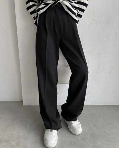 Classic Formal Straight Leg Pants Spring Summer Women's Versatile Casual Wear Loose Fit Wide Leg Pants The Clothing Company Sydney
