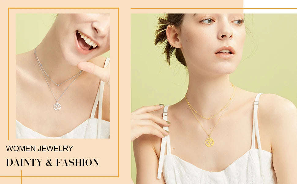 Hindu Yoga Om Aum Necklace For Men Women Amulet Stainless Steel Jewellery Shiva Accessories - The Clothing Company Sydney