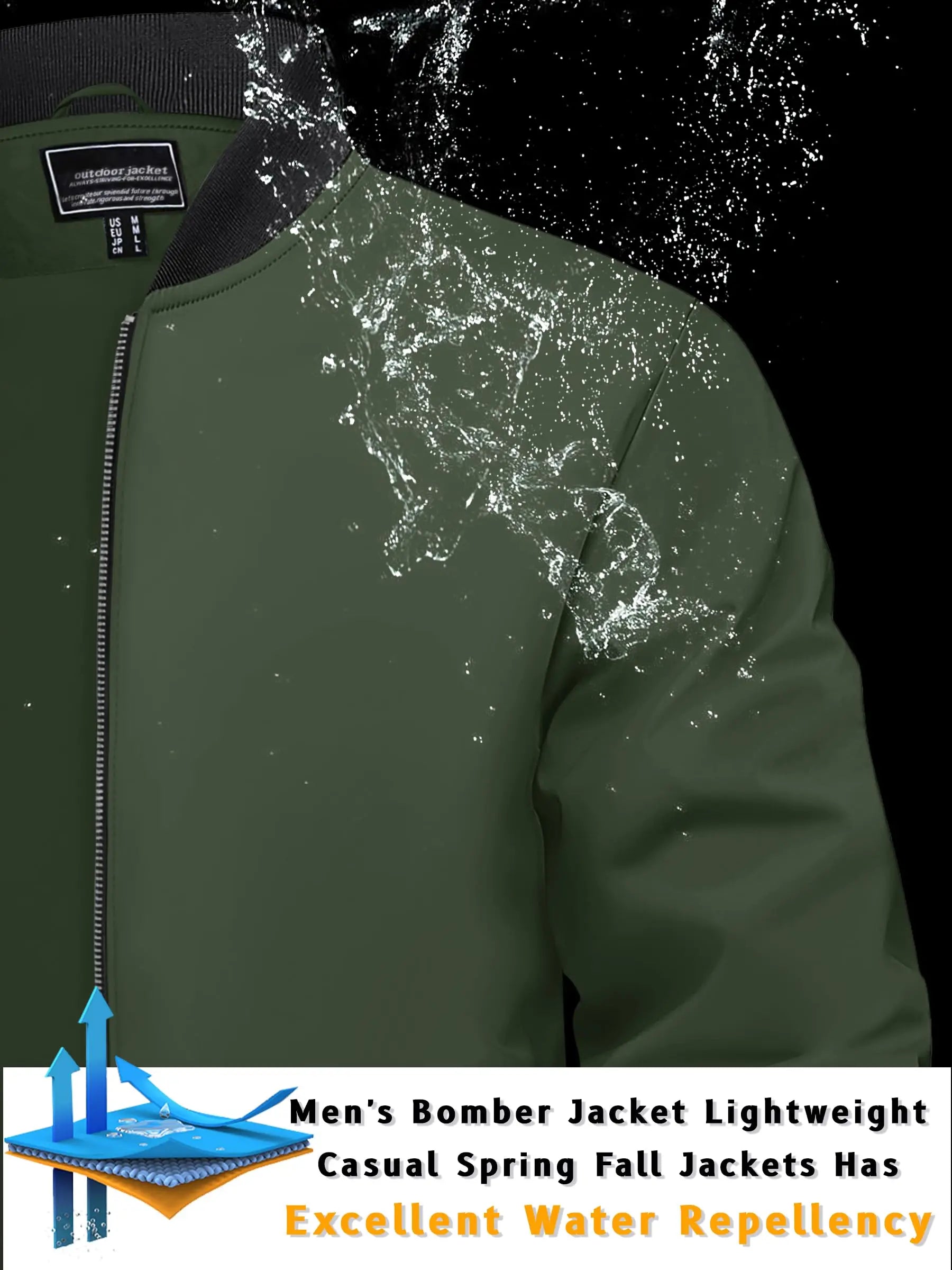 Lightweight Bomber Jackets Men's Waterproof Casual Jacket Outdoor Basketball Coats With Pocket Windbreaker - The Clothing Company Sydney