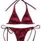 Metallic Halter Triangle Swimsuit Women Swimwear Bathing Suits Brazilian Thong Micro Bikinis Set Beach Wear