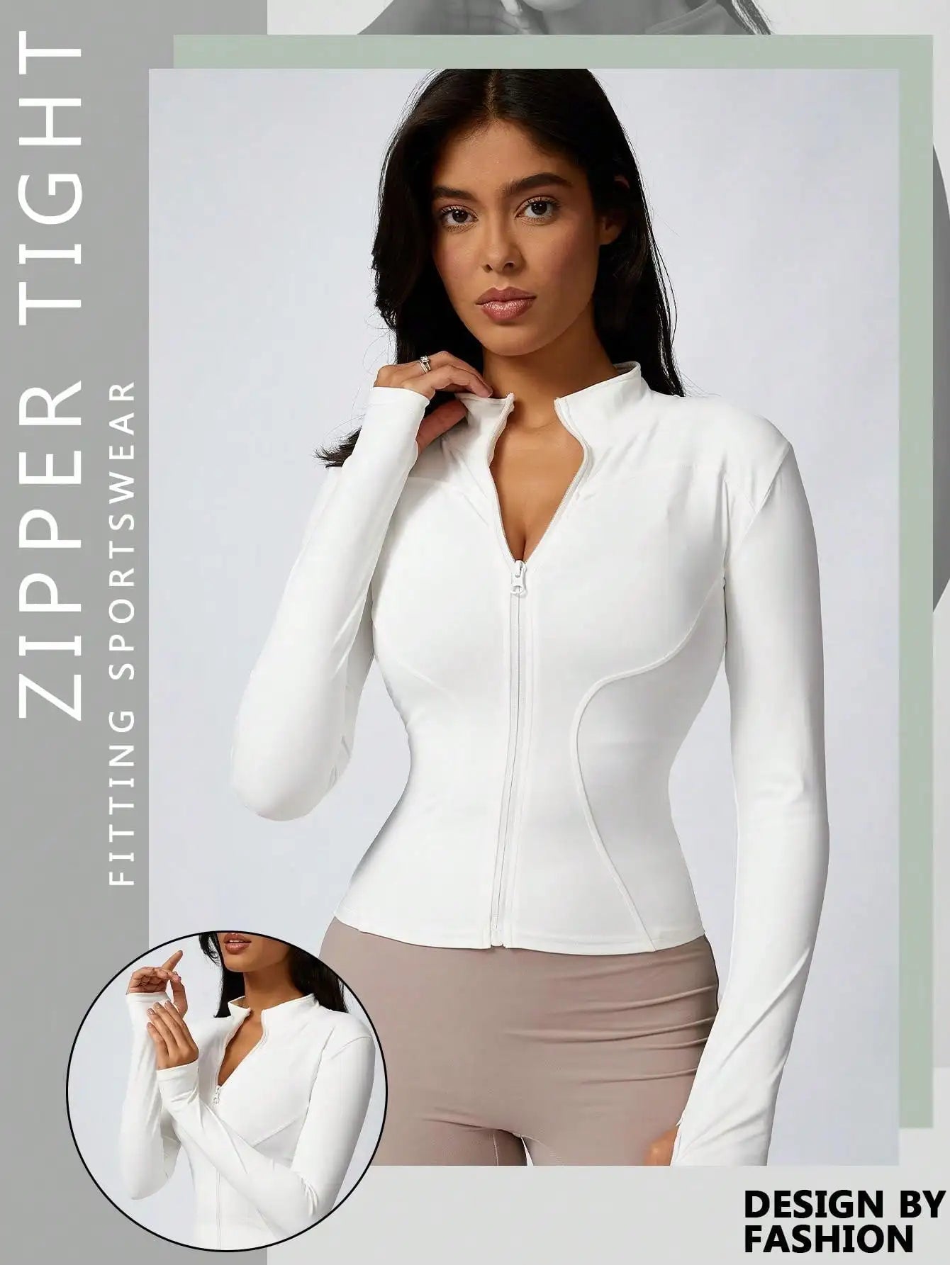 Women's Zipper Turtleneck Sports Long-Sleeve Sports Top, Gym Wear Ladies' Sportswear for Indoor Outdoor Jacket The Clothing Company Sydney