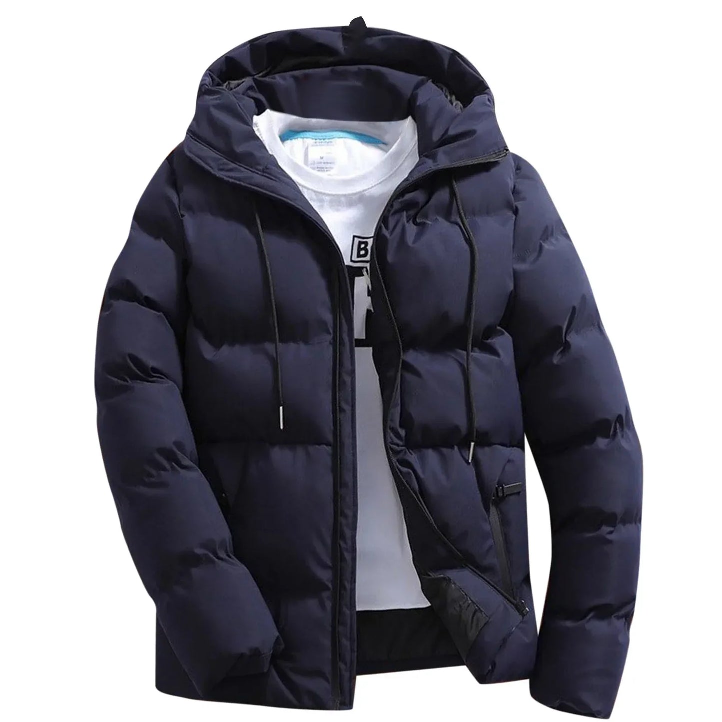 Men's Parkas Winter Overcoat Casual Hooded Thick Puffer Jacket Winter Coat Outerwear - The Clothing Company Sydney