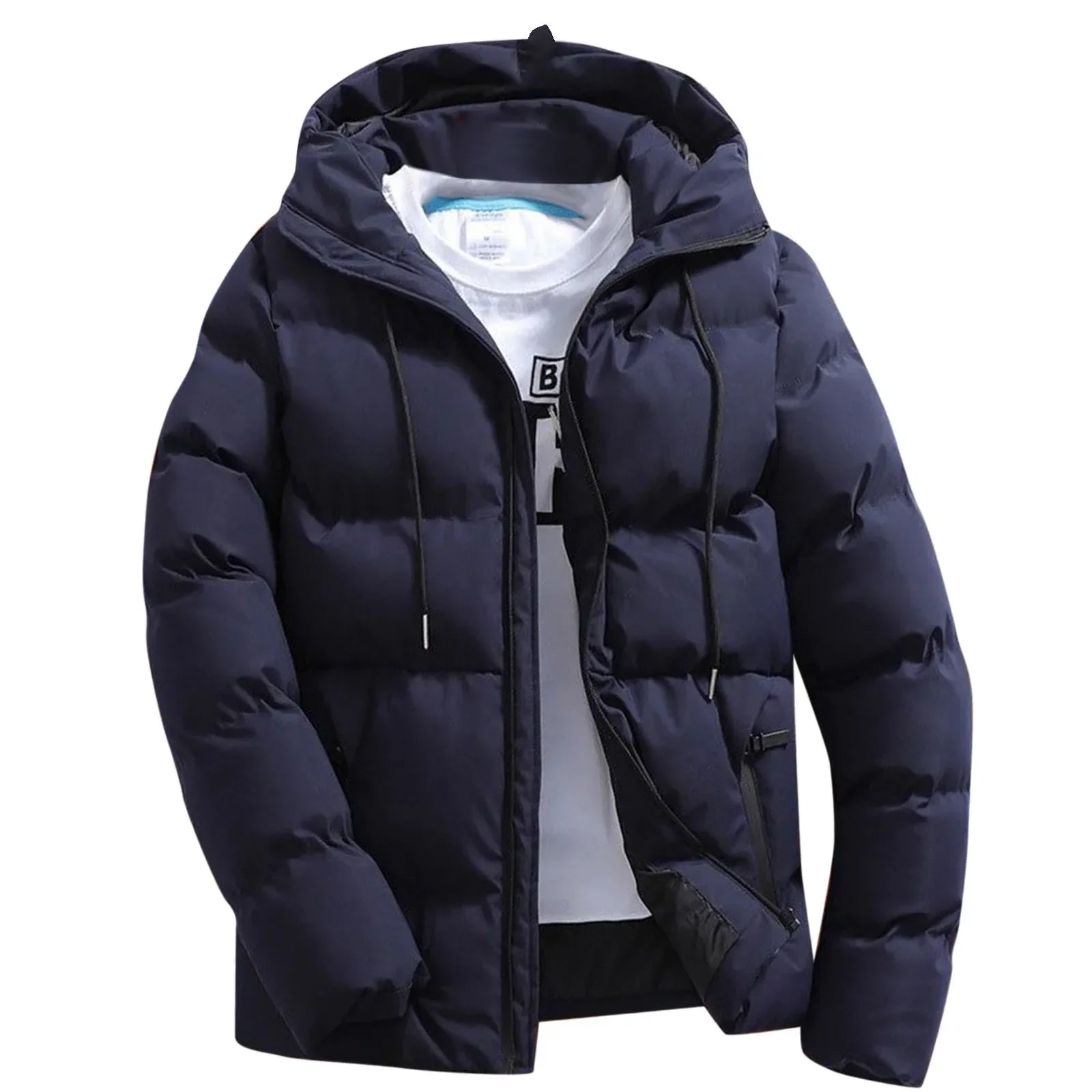 Men's Parkas Winter Overcoat Casual Hooded Thick Puffer Jacket Winter Coat Outerwear - The Clothing Company Sydney