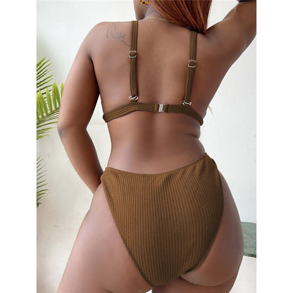 Ribbed Bikini Large Size Plus Size Women Swimsuit Two piece Bikini set Bather Bathing Suit Swimwear The Clothing Company Sydney