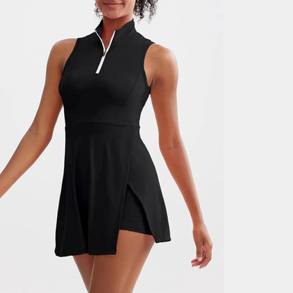 Women's tennis dress tennis golf dress built-in shorts sleeveless sports dress with pockets - The Clothing Company Sydney