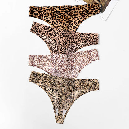 3 Pack Women's Panties Leopard Print Thongs Seamless Underwear Lingerie G-Strings T-Back - The Clothing Company Sydney