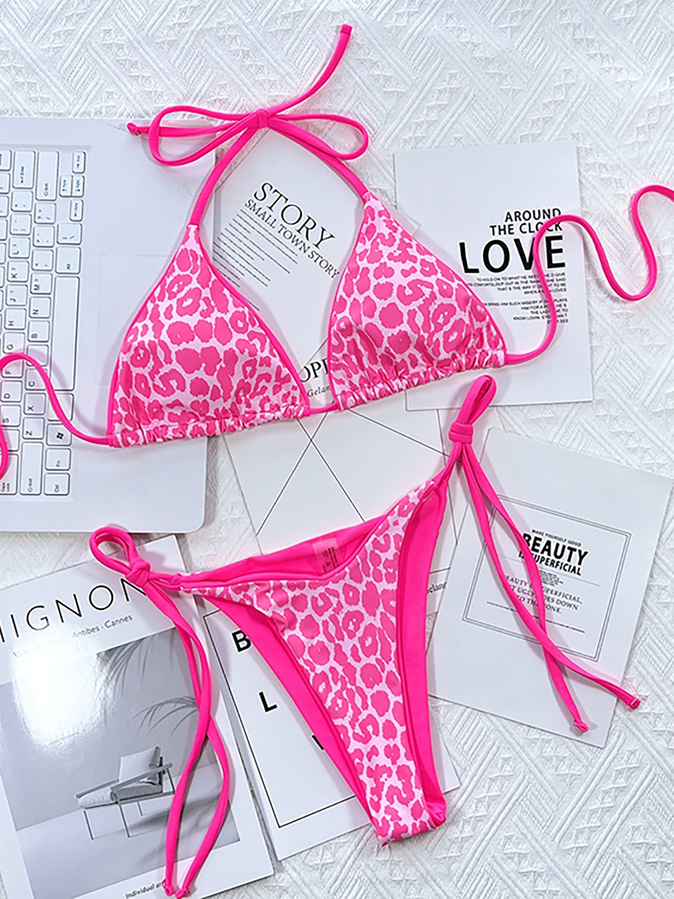 2 Piece Leopard Micro Bikini Swimsuit Swimwear Thong Bikinis Sets Brazilian Halter Beach Wear Bathing Suits The Clothing Company Sydney