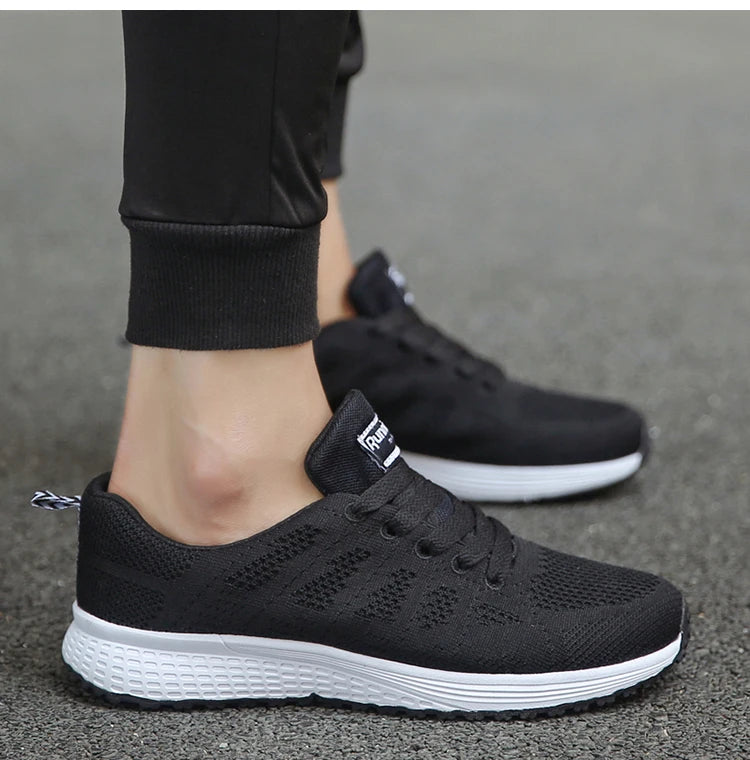 Women's Flats Fashion Lightweight Lace Up Round Toe Sneakers Walking Shoes - The Clothing Company Sydney