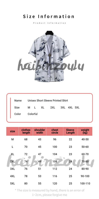 Men's Tropical Short Sleeve Printed Shirt  Unisex  Casual Tops - The Clothing Company Sydney
