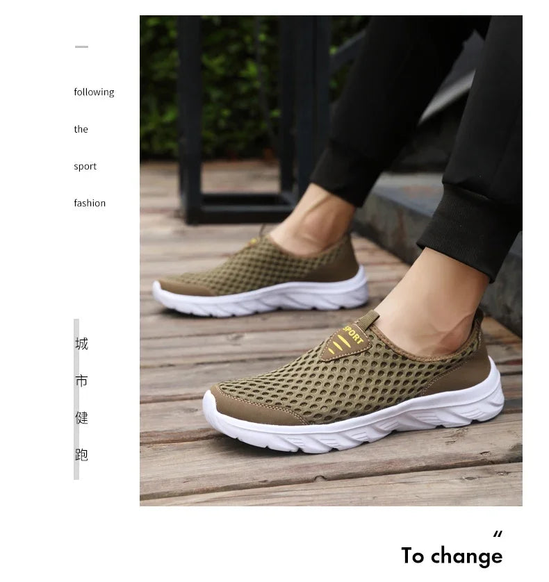 Lightweight Casual Breathable Slip on Male Casual Sneakers Anti-slip Men's Flats Outdoor Walking Shoes - The Clothing Company Sydney