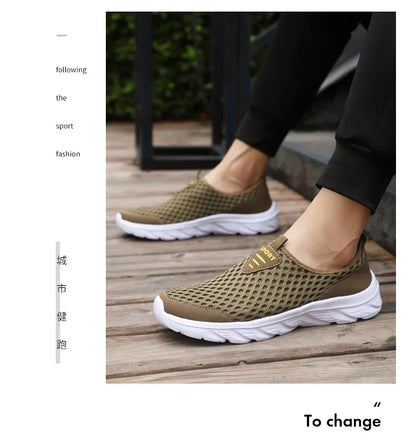 Lightweight Casual Breathable Slip on Male Casual Sneakers Anti-slip Men's Flats Outdoor Walking Shoes - The Clothing Company Sydney