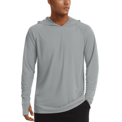 UPF 50+ Hooded T-Shirts Mens Sun Protection Long Sleeve Quick Dry T shirts Outdoor Sports Running Hoodies Pullover Tops The Clothing Company Sydney