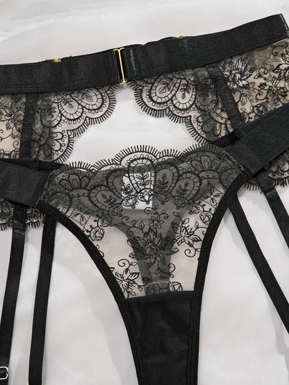 3 Piece Lingerie Lace Ladies Underwear Suspender Set Outfits - The Clothing Company Sydney