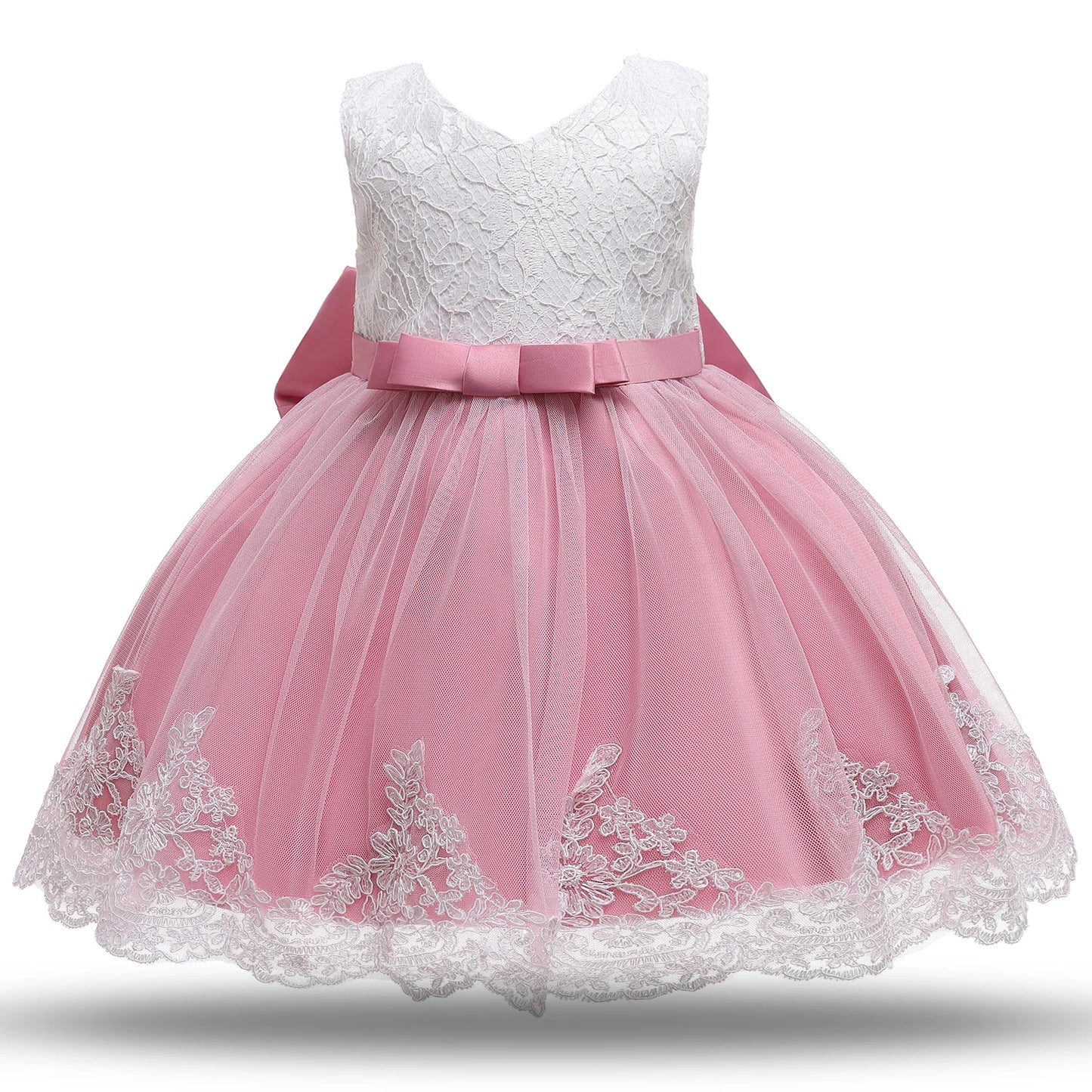 Cute Baby Girl's Tutu Dress Embroidery Lace Flower Princess Gown Birthday Party Newborn Formal Dress - The Clothing Company Sydney