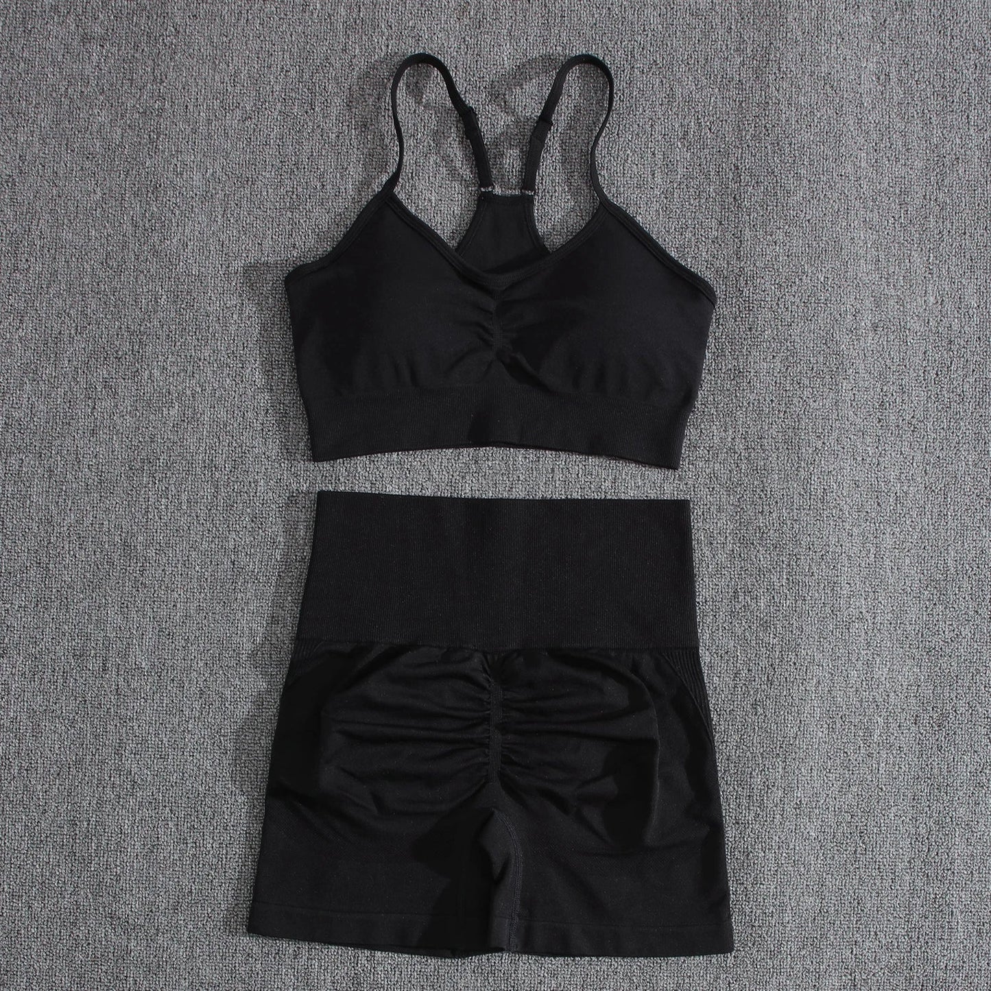 Womens Two Piece Set Peach Shorts Trackuists Gym Yoga Running Halter Fitness Shorts Push Up Bra Top Set The Clothing Company Sydney