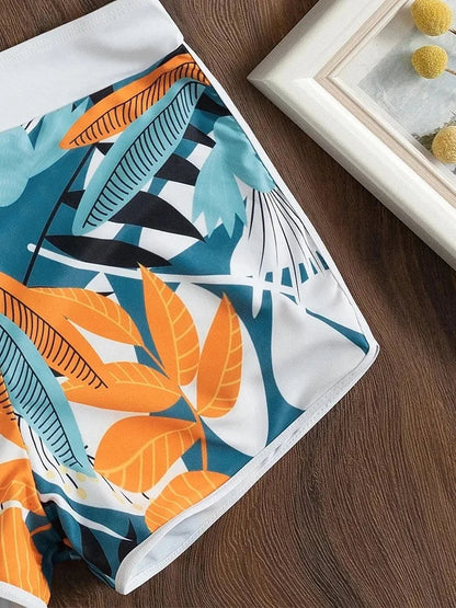 Halter Bikini Set Short Swimsuit Womens High Waist Swimwear Printed Bathers Swimming Bathing Beachwear The Clothing Company Sydney