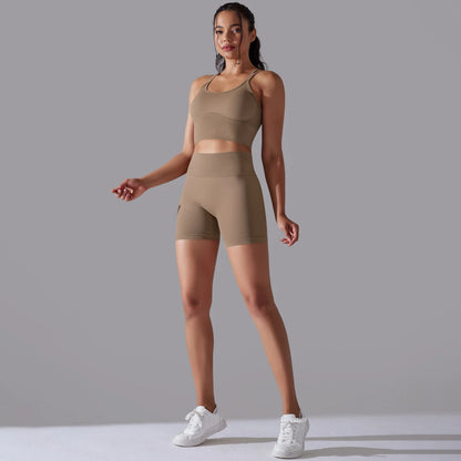 2 Piece Yoga Set Women's Tracksuit Seamless Running Workout Sportswear Gym Clothing Leggings Bra Fitness Suit - The Clothing Company Sydney