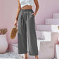 Women's Cotton Linen Loose Wide Leg Pants Summer Female High Elastic Waist Button Casual Streetwear Trousers The Clothing Company Sydney