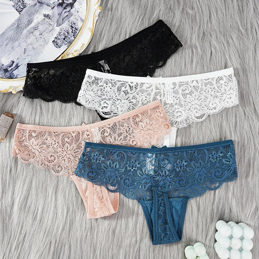 Lace Thong Women Low Waist Panties Transparent Underwear Hollow Out Female Lingerie Elasticity Comfortable Underpants The Clothing Company Sydney
