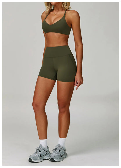 2 Piece Set Women's Tracksuit Fitness Clothes Yoga Sets Sportswear Workout Bra High Waist Leggings Set Gym Clothing Sports Suits The Clothing Company Sydney