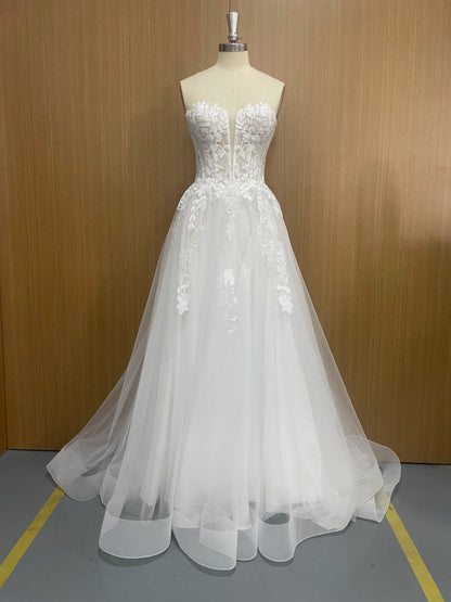 Elegant Lace Wedding Dresses Sleeveless Deep V-Neck Sparkly Bridal Gowns Sweetheart Wedding Gown The Clothing Company Sydney