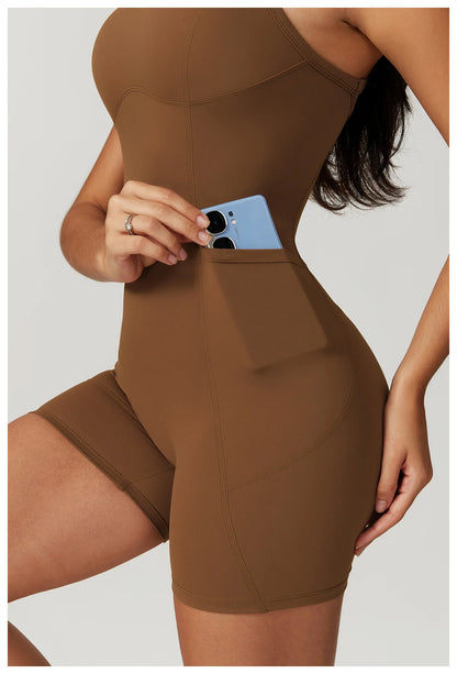 Women's Cross Strap Romper Backless Set Fitness Bodysuit Sportswear Gym Clothes Jumpsuit One-piece Playsuit Yoga Suit - The Clothing Company Sydney