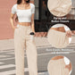 High Waisted Fashion Wide Leg Trousers Womens Loose Casual Lightweight Soft Button Closure 2 Pockets Pants The Clothing Company Sydney