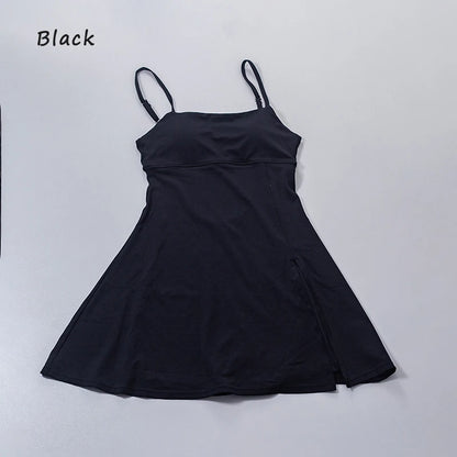 Women's Sports Tennis Dress Removable chest cushion Breathable Outdoor Yoga Tennis Skirt Dress - The Clothing Company Sydney