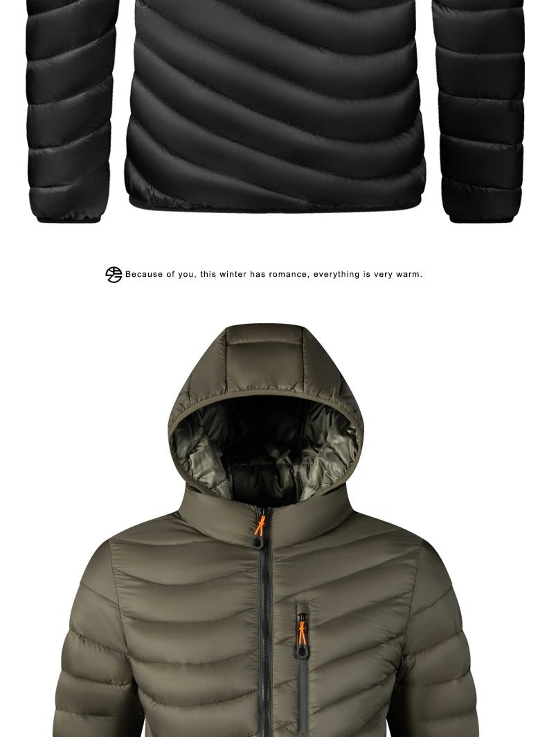 Men’s Hooded Winter Parka – Windproof Thick Casual Jacket with Detachable Hat The Clothing Company Sydney