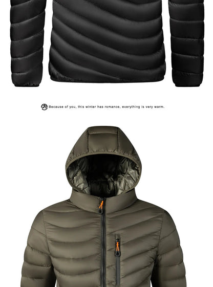 Men’s Hooded Winter Parka – Windproof Thick Casual Jacket with Detachable Hat The Clothing Company Sydney
