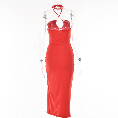 Hot Summer Halter Backless Sleeveless Cut Out Maxi Dress for Women Elegant Club Party Slit Dresses The Clothing Company Sydney