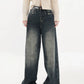 Women's Streetwear Retro High Waist Jeans Loose Wide Leg Denim Trousers Y2K Baggy Pants