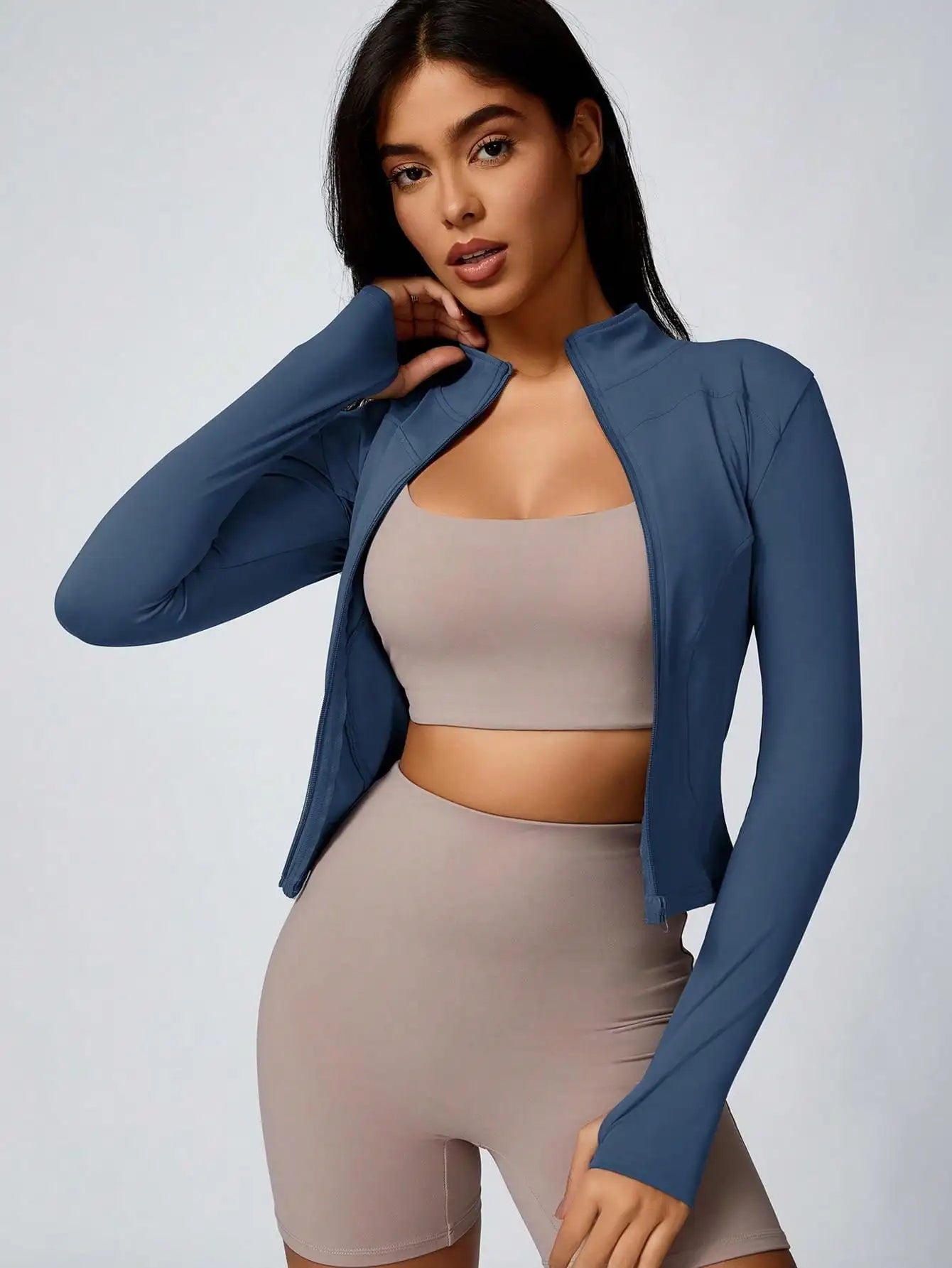 Women's Zipper Turtleneck Sports Long-Sleeve Sports Top, Gym Wear Ladies' Sportswear for Indoor Outdoor Jacket The Clothing Company Sydney