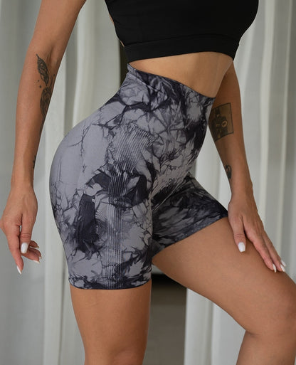 Tie Dye Yoga Shorts Marble Gym Shorts Women Push Up Sports Shorts Fitness Tights Breathable High Waist Booty Shorts The Clothing Company Sydney